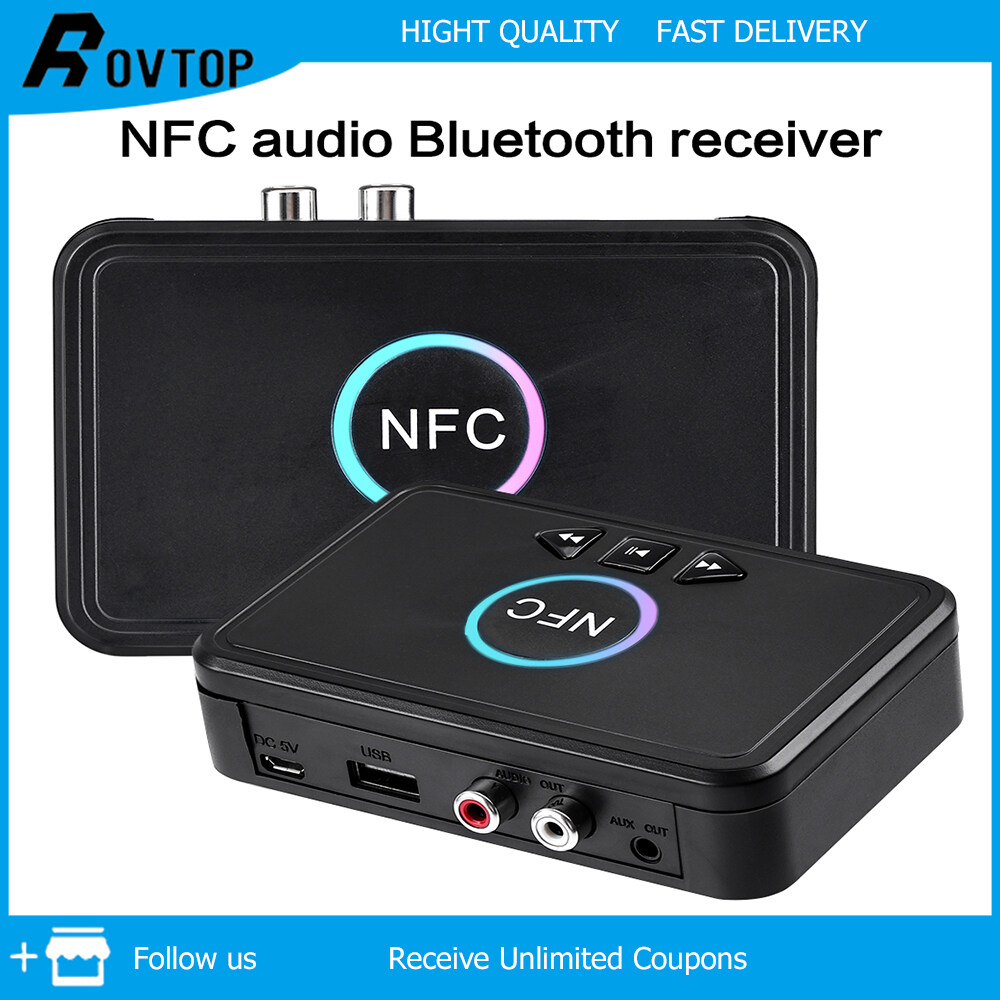 Rovtop Bộ Thu Bluetooth NFC 5.0 Bộ Chuyển Đổi Thu Âm Thanh Bluetooth Cho