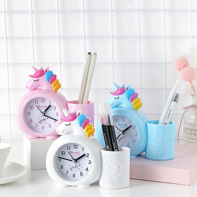 Đồng hồ báo thức kỹ thuật số cho phòng ngủ trẻ em dễ thương với đồng hồ kẹp giữ bút cho quà tặng cho cả bé trai và bé gái wake đồng hồ báo thức