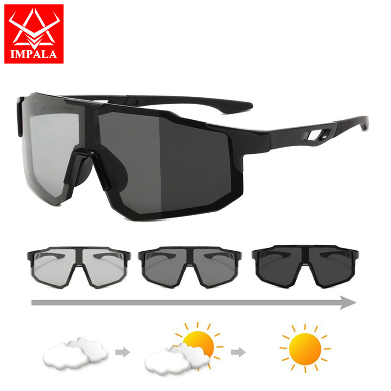 IMPALA QT2087W Fashion Large Lens Sunglasses for Men and Women Cool Mirror Reflective Lenses Outdoor Sports Sunglasses UV400 Cycling Eyewear Photochromic Lens Wear in day and night ราคา 79 บาท*ส่งฟรี