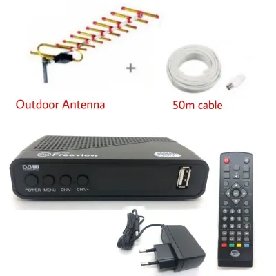 FREEVIEW MYTV DVB-T2 Digital Receiver Decoder Tv Box Free HDMI Cable MYTV Myfreeview Decoder Full Set Combo With Antenna UHF TV Decoder Dekoder MY TV DVB T2 Digital Signal HDTV Receiver DVB T2 Support all Malaysia Channels (12)
