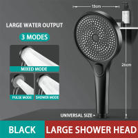 Pressurized Shower Head 13cm Large Panel Universal 3-Mode Water-Saving Sprayer Premium Bathroom  Accessories