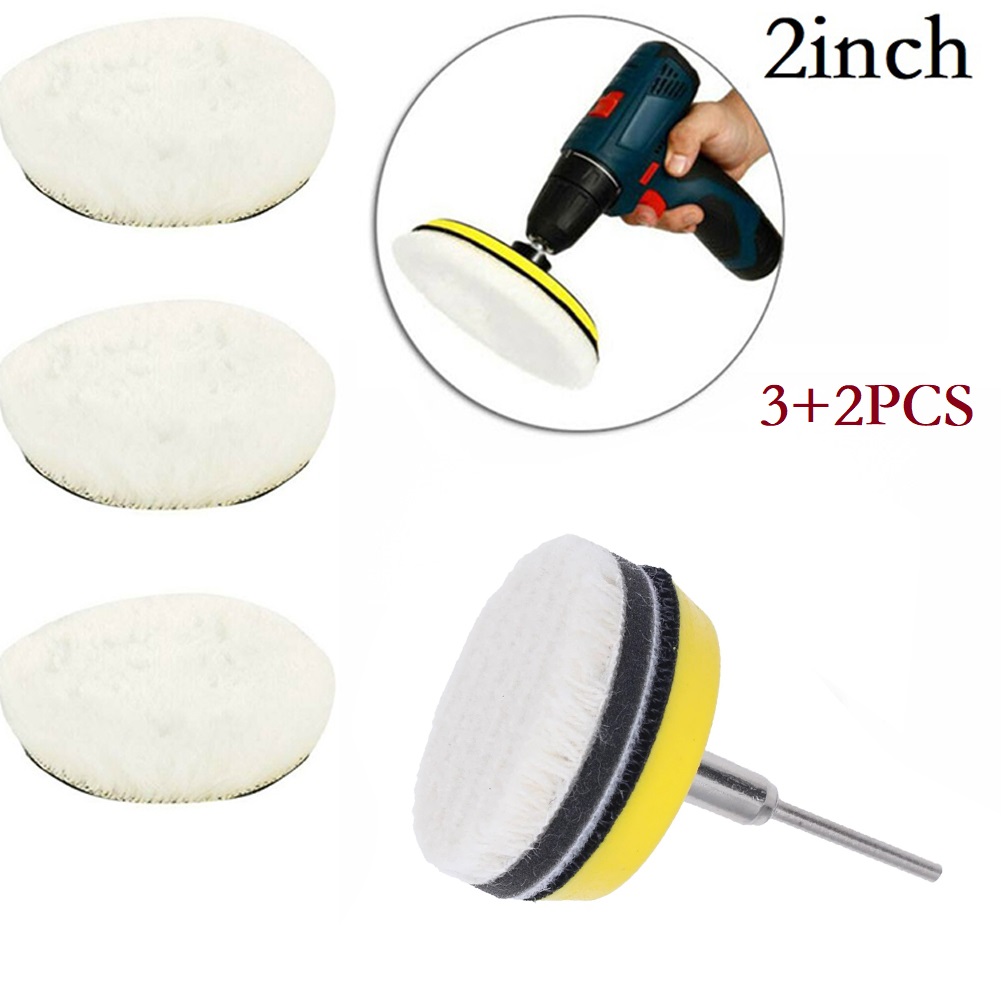 5 miếng/bộ miếng đánh bóng len buffing mop xe bánh xe đánh bóng khoan đính kèm