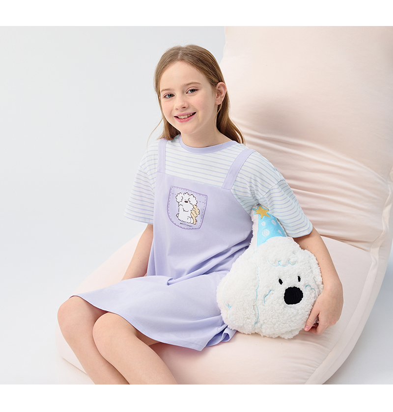 Balabala Miiiiichan Ip Girl nachtjapon, kinderkleding, zomerjurk met airconditioning, puur katoen