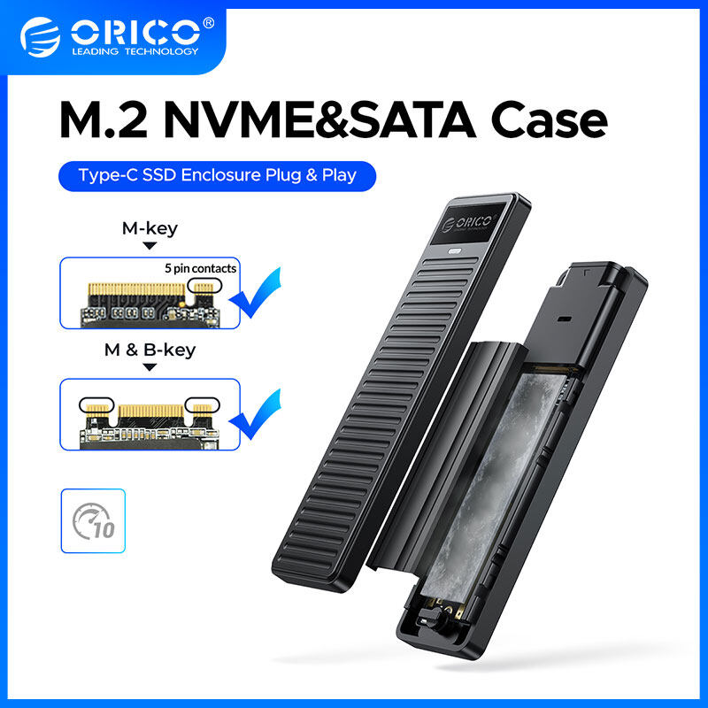 Vỏ ổ SSD SATA Nvme Giao Thức Kép M.2 Hộp vỏ ngăn SSD loại USB C 10Gbps Ub3. 2 Gen2 M2 dành cho Nvme