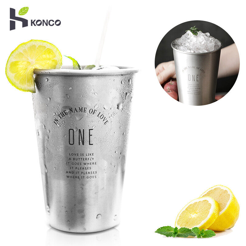 Konco 304 Staineless Cốc Thép Cốc Bia Trà Cà Phê Drinkware 350 Ml Cốc Nước Giải Khát Chai Nước Cốc Sữa Cốc Cà Phê Cốc Bia Phụ Kiện Quầy Bar