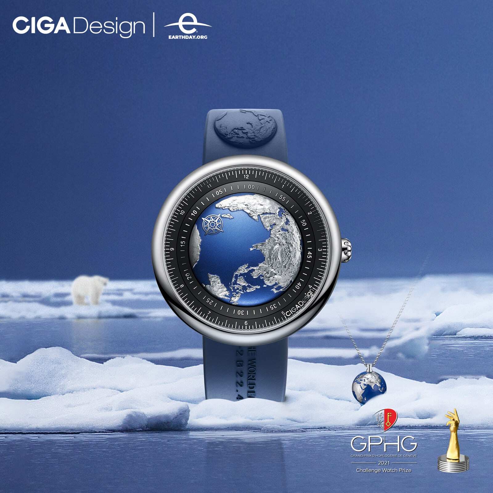 CIGA Design Mechanical Automatic Watch Blue Planet U Series Stainless Steel/Titanium/Ceramics Case Sapphire Crystal Fluororubber/Ceramics Strap Watches Gifts for Men and Women ราคา 41,065 บาท*ส่งฟรี