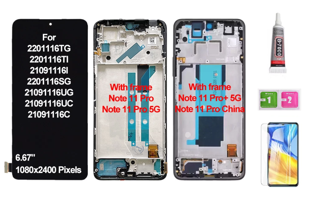 Oled có khung cho redmi note 11 pro 4g 5g poco x4 pro màn hình lcd với số hóa màn hình cảm ứng