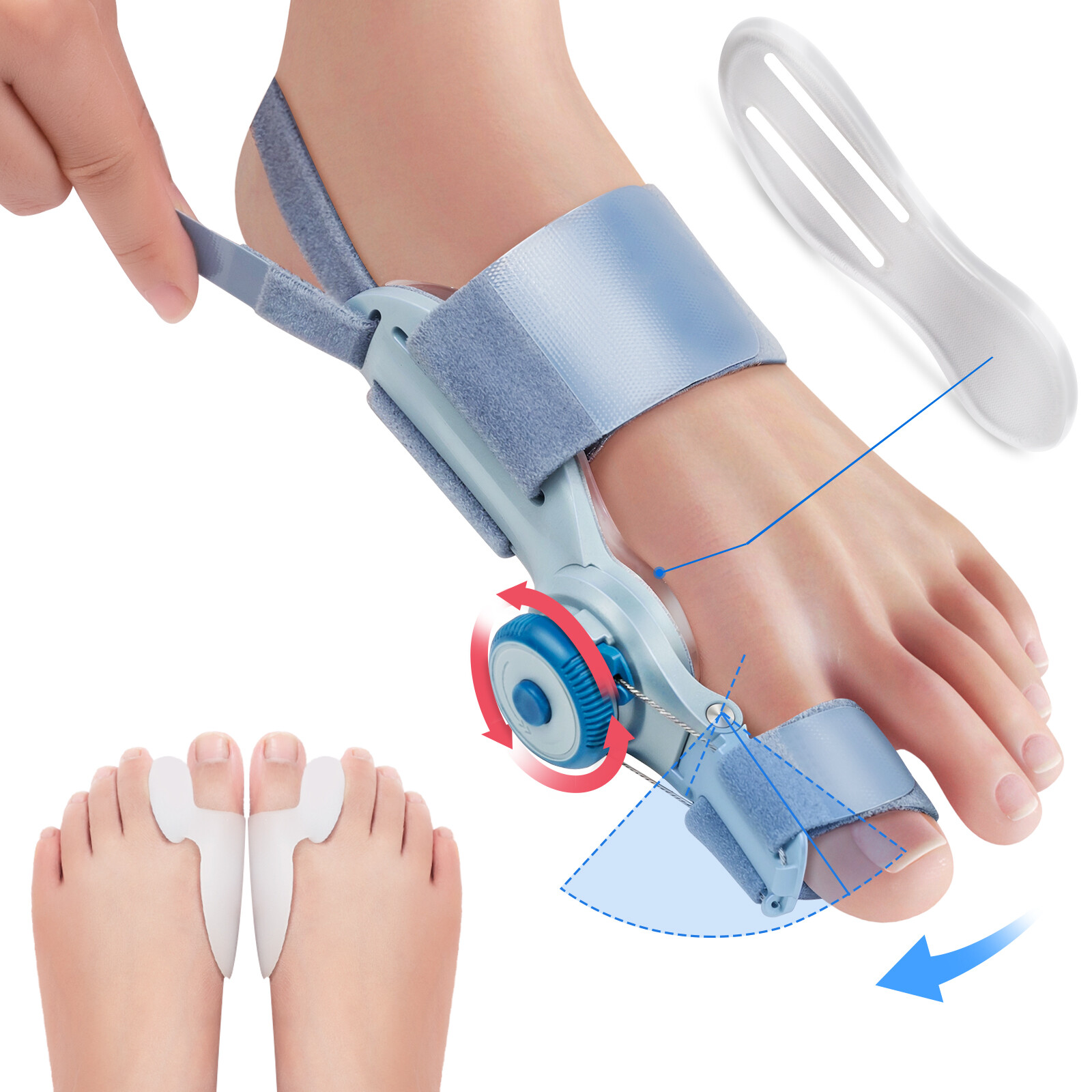 Tech Love nẹp chỉnh hình ngón chân nam và nữ , Điều chỉnh Knob Correction Separator, Làm dịu ngón chân lớn, Hallux Valgus nẹp xương ngón chân cái, Bunion phân chia, Chỉnh sửa ngón chân,với silicone pad