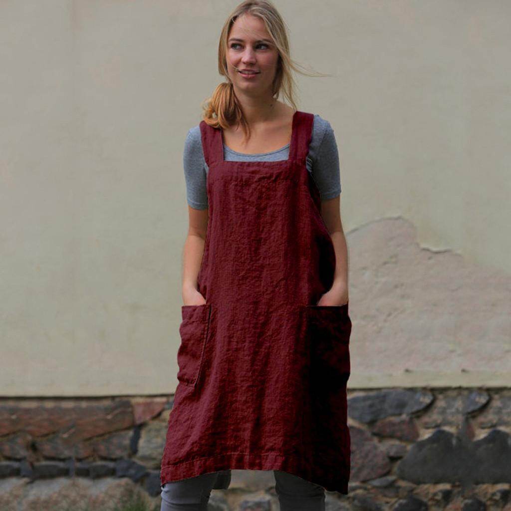 womens cotton pinafore dress