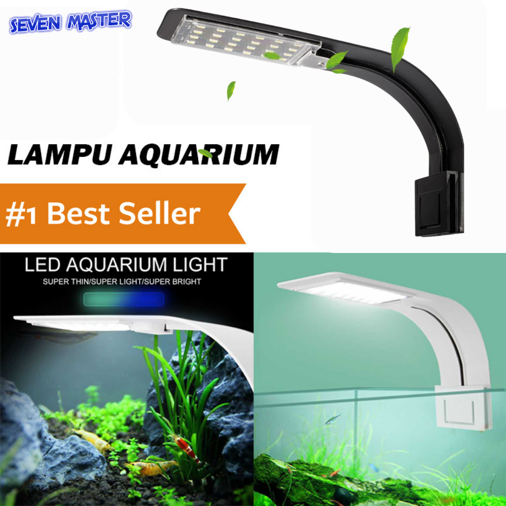 Bảy Master 22Cm Màu Xanh Trắng 10W siêu mỏng LED Không Thấm Nước Đèn bể cá Bình nhôm Nhà Máy Grow Đèn kẹp bàn