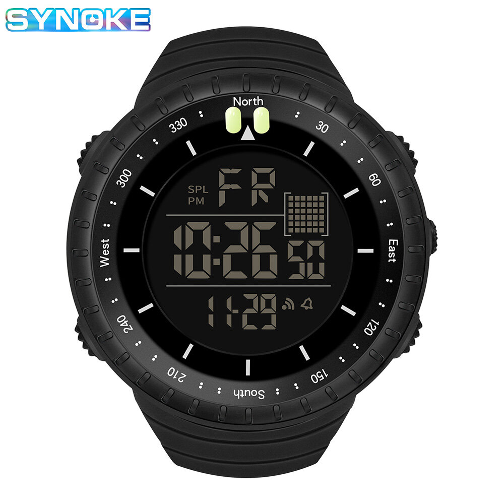 SYNOKE Sport Watch Waterproof Digital Watch LED Lights Timing Alarm Clock