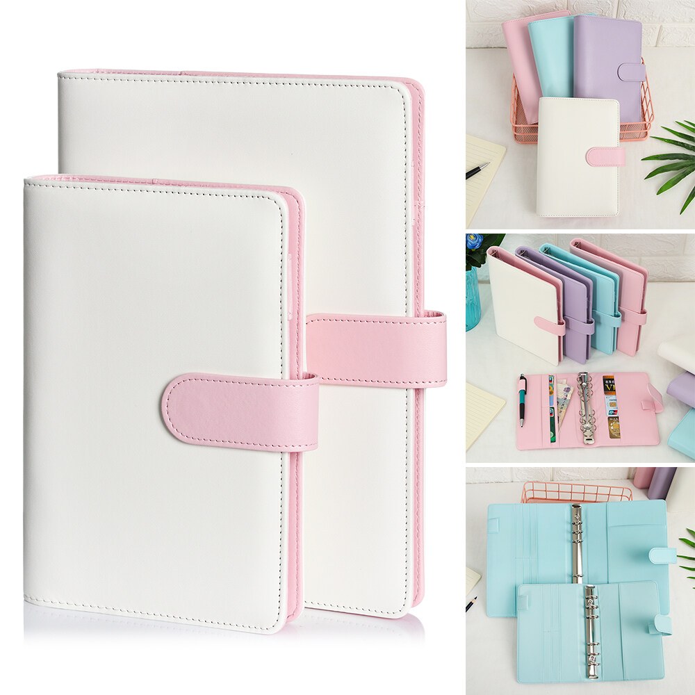 A5/A6 Leather Loose-Leaf Ring-Binder-Notebook Macaron Colour Planner Diary 