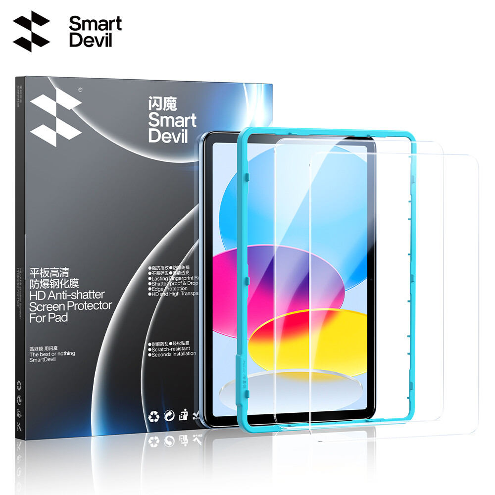  SmartDevil Miếng Dán Kính Cường Lực Miếng Dán Bảo Vệ Màn Hình Cho iPad Pro 11 inch 2025 2024 2022 2021 2020 ipad gen 9 iPad 10th Gen iPad Air 5 Air 4  Air 3   Mini 7 mini 6   mini 4   mini 5   12.9 inch   10.2 inch   10.5 inch  10.9 inch   9.7   8.3   7.9 