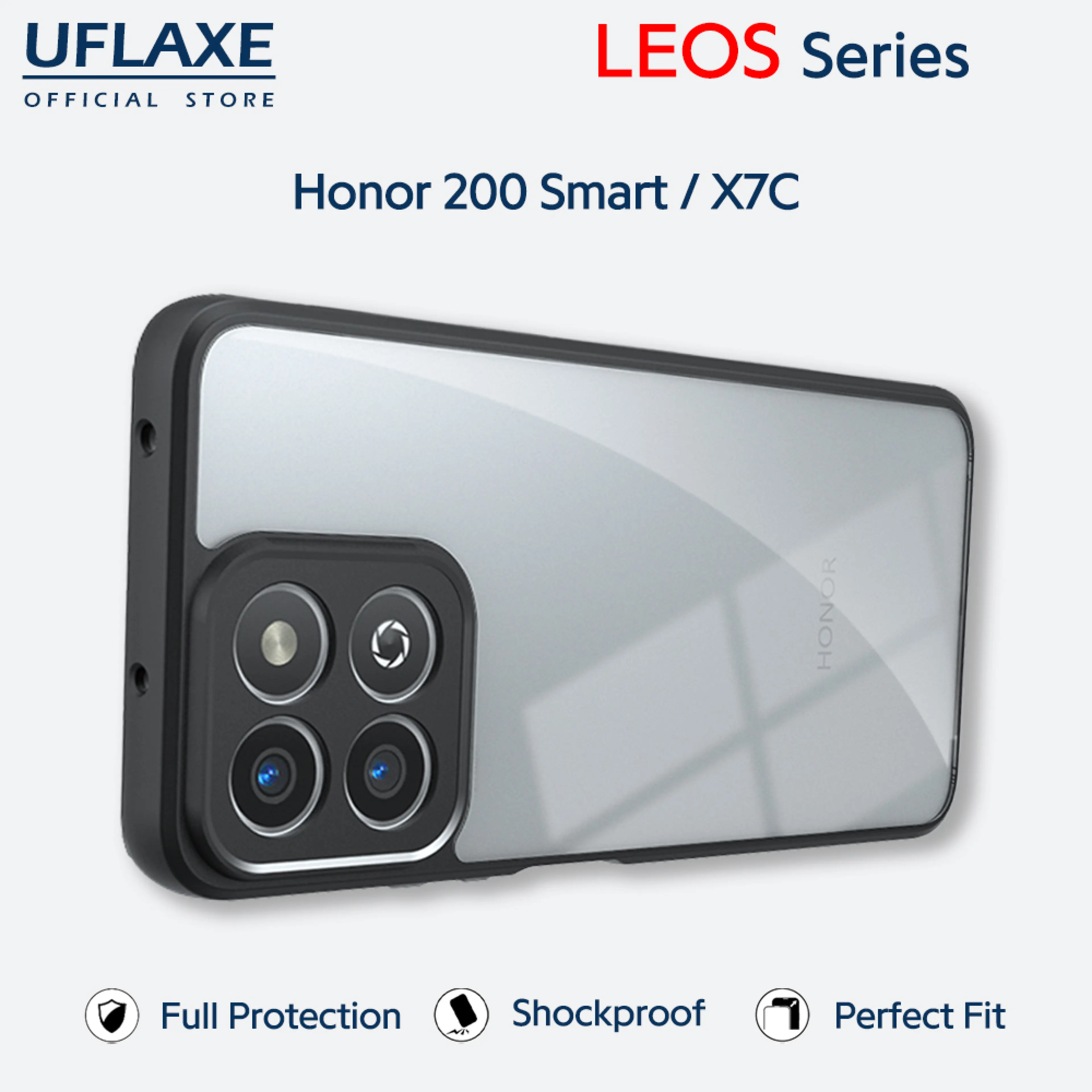 UFLAXE LEOS - For Honor X7C / Honor 200 Smart Case - Matte Clear Shockproof Hard Case | Anti-Yellowing Anti-Fingerprint Durable Phone Case