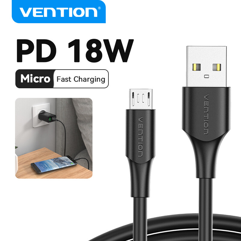 Vention Cáp Micro USB sạc nhanh cáp dữ liệu USB 3M 2m cho cáp sạc USB điện thoại di động hệ điều hành Android Samsung Xiaomi Huawei