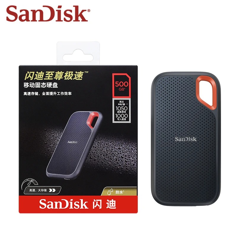 SanDisk E61โซลิดสเตทไดรฟ์แบบพกพาความเร็วสูงถึง1050เมกะไบต์/วินาที IP65การอ่าน SSD 4TB 2TB 1TB 6TB USB3.2 TYPC-C PSSD