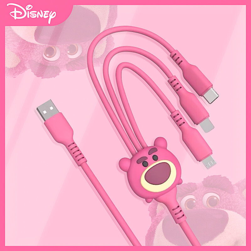 100% xác thực Disney phụ kiện 3 trong 1 cáp loại C sét USB sạc nhanh cho IOS và Android