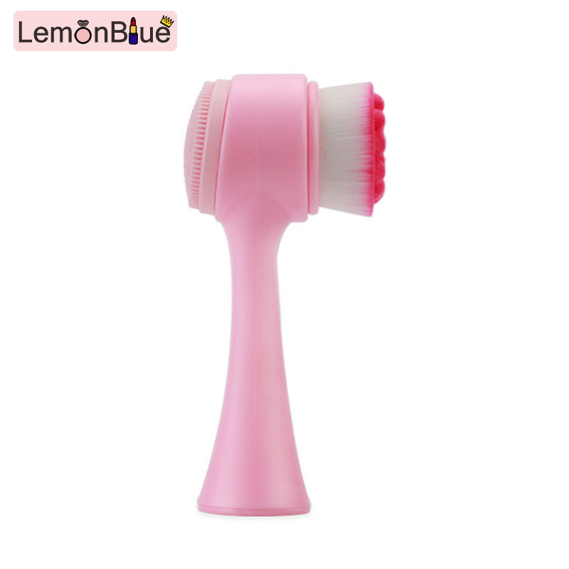 Gambar 1pcs Double Sides Silicone Wash Face Brush 3D Face Skin Cleaner Facial Cleaning Brush Make Up Brushes Facial Massager