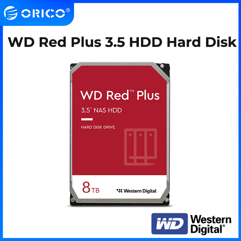 ORICO Western Digital 4TB 8TB WD Red Plus NAS 3.5" Internal Hard Drive 5400RPM SATA 6Gb/s 256MB (WD40EFPX) ราคา 5,759 บาท*ส่งฟรี