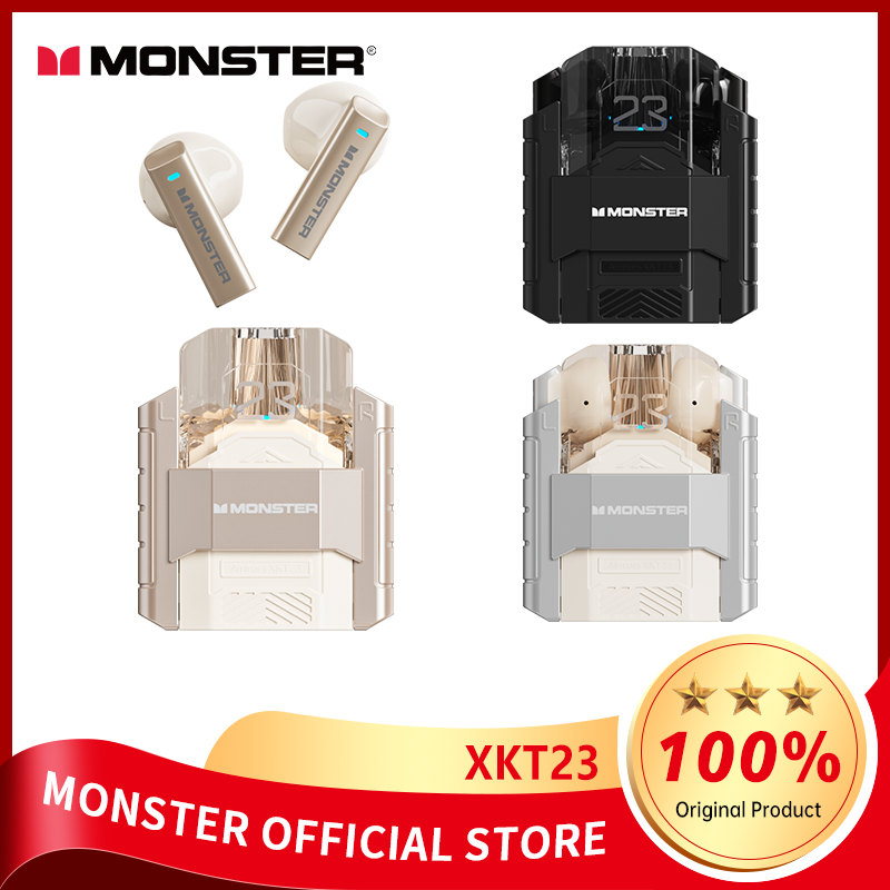 Quái vật XKT23 Tai nghe không dây Bluetooth V5.4 Tai Nghe âm thanh nổi HiFi Thấp Trò Chơi Lanency Earbuds Robot Thiết Kế HD Bằng Giọng Nói Tai nghe kèm mic