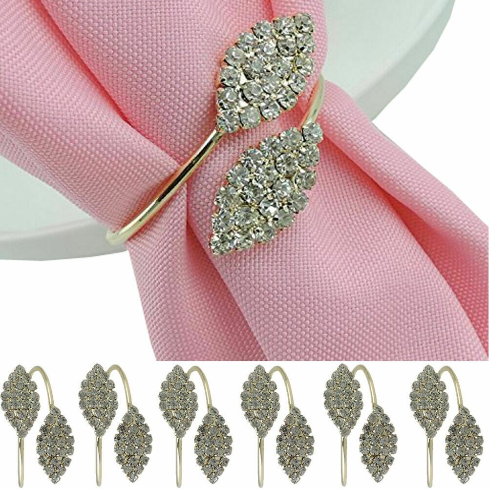 Gambar 6Pcs Sets Embed Life Western Restaurant Circle Shape Metal Napkin Ring Good Grade Hotel Wedding Dinner Table Mat Napkin Buckle