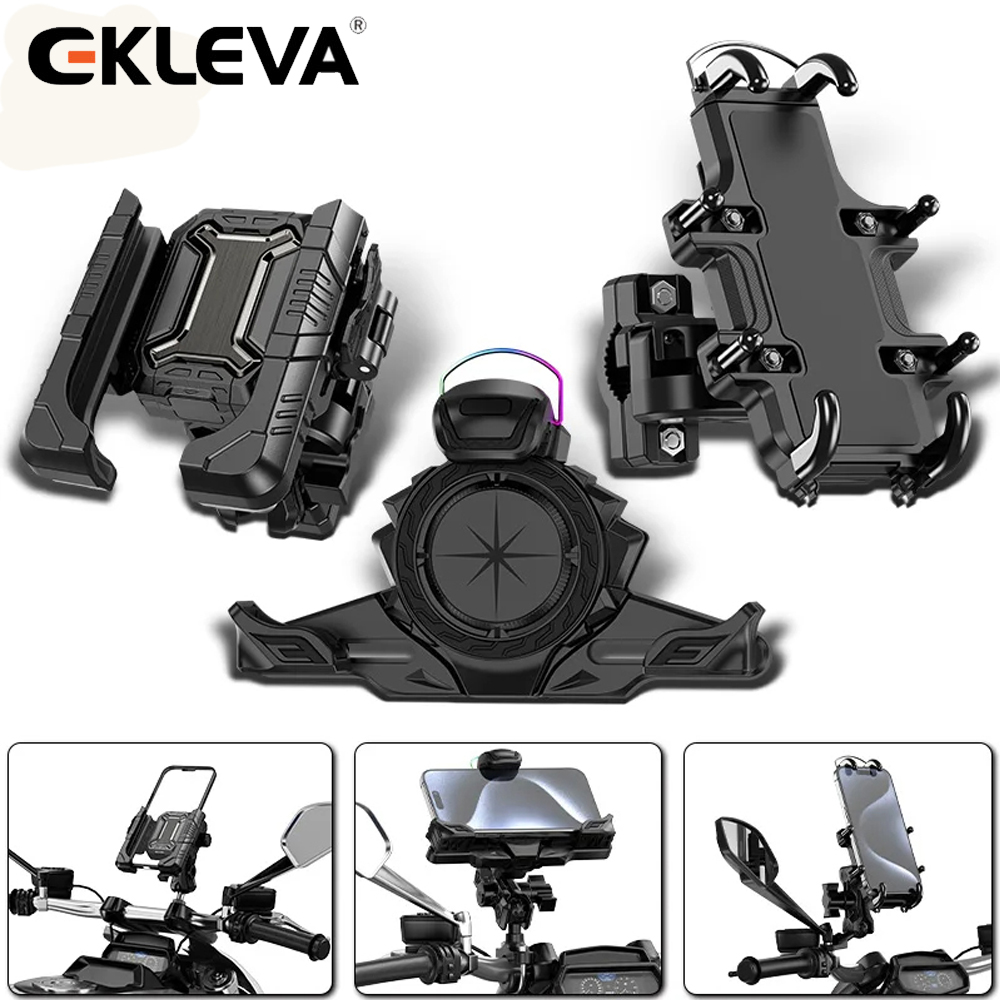 EKLEVA Motorcycle Bike Mobile Phone Holder Bicycle Riding Bracket Mount Phone Holder Shock Absorber Giá 576,193 Đồng*Miễn phí vận chuyển
