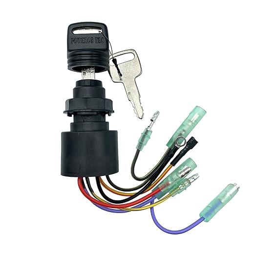 Boat Ignition Switch with Key Replacement for Mercury Mariner Outboard Motor Control Box with 2 Keys 3 Position 6 Wire Connectors - Replace Mercury Ignition Switch 87-17009A2 87-17009A5 ราคา 893 บาท*ส่งฟรี