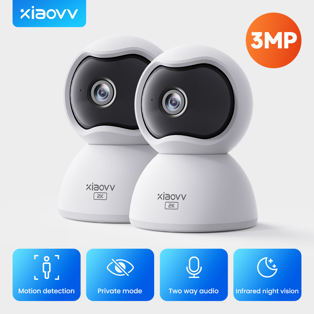 XiaoVV Q2*2 Smart PTZ Camera CCTV Wireless Connect Phone WiFi Indoor 1296P HD 360° Viewing All Day Baby Monitor ราคา 954 บาท*ส่งฟรี