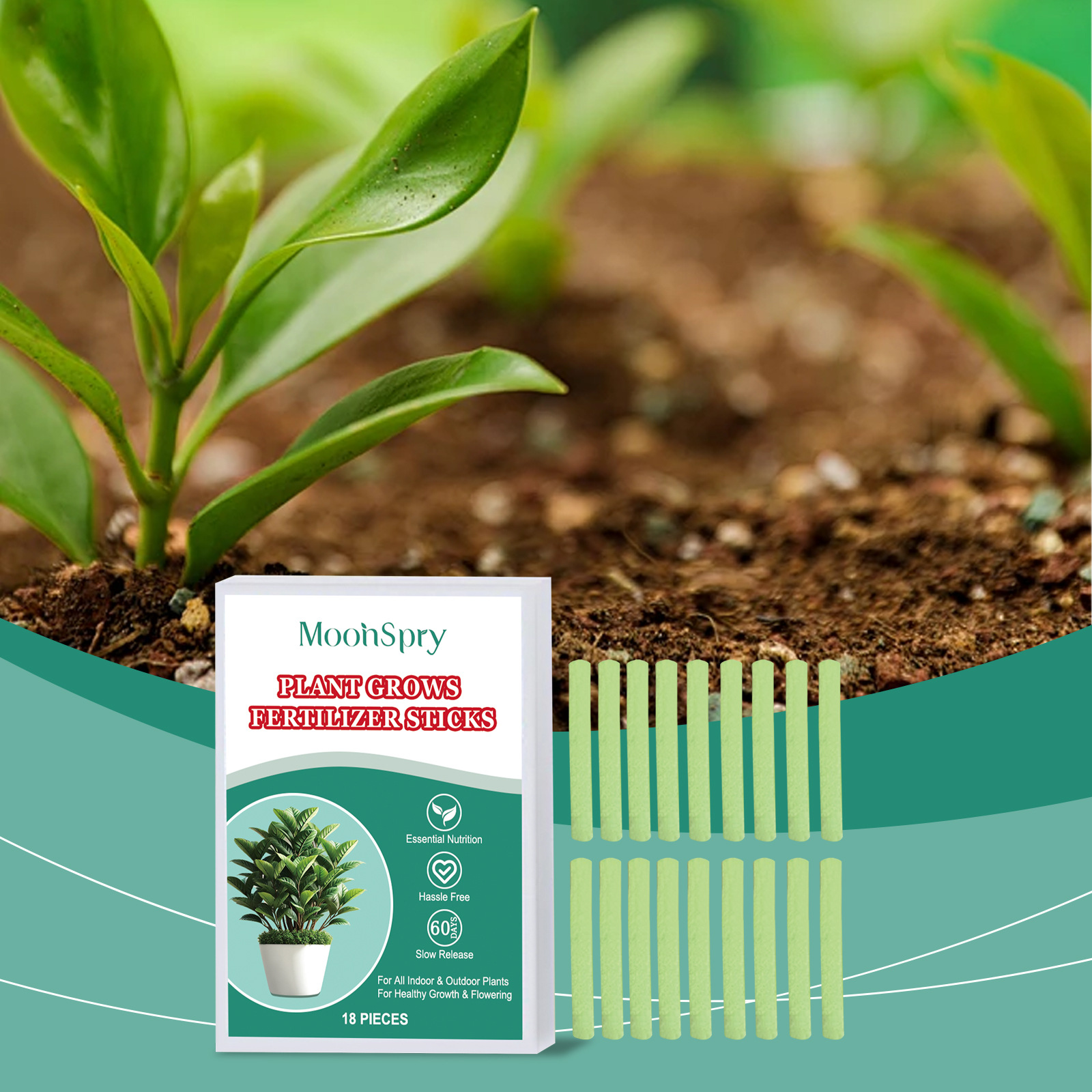 Yegbong Plant Nutrition Bars Nitrogen Phosphorus Potassium for Healthy Growth of Plant Fruit Vegetables Flowers Compound Fertilizer Plant Growth Enhancer Universal Potted Plant Stick Plant Growthing Fertilizer For Beginner Expert Gardener For Roses ราคา 208 บาท*ส่งฟรี