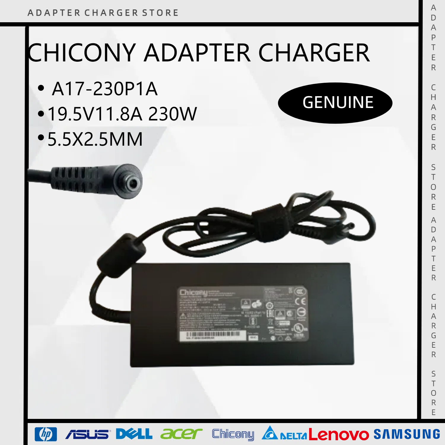 Original Chicony A18-280P1A 20V 14A 280W 5.5x2.5mm A280A013P AC Adapter For Clevo Hasee MSI Mechrevo Laptop Power Supply Charger