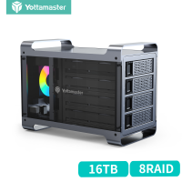 Yottamaster 4 Bay Raid ฮาร์ดไดรฟ์ RBG สิ่งที่แนบมา USB 3.0 5Gbps Type-B SATA จัดเก็บข้อมูลฮาร์ดไดรฟ์ภายนอก 4X18TB รองรับ RAID 0/1/5/10 /JBOD /ClONE/ฮาร์ดไดรฟ์ปกติ RAID Storage
