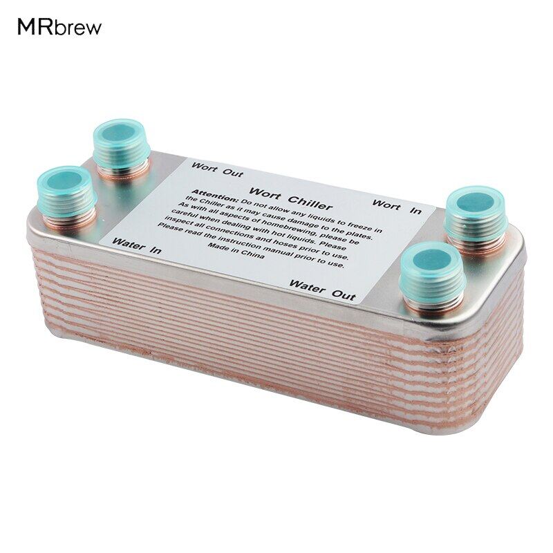 Gambar Enfriador De Mosto De 20 Platos Para Elaboración De Cerveza, Enfriador De Cerveza Casera, Intercambiador De Calor De Acero Inoxidable 304