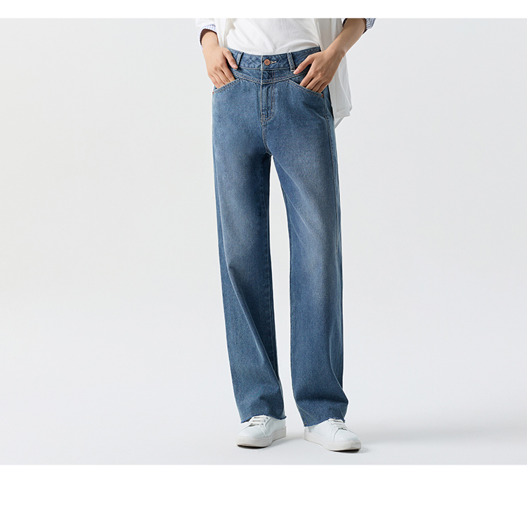 Semir Jeans Damskie Cool Valiant Wind Dragged Spodnie Retro 2024 Spring New Cover Meat Thin Raw Edge Proste spodnie rekreacyjne