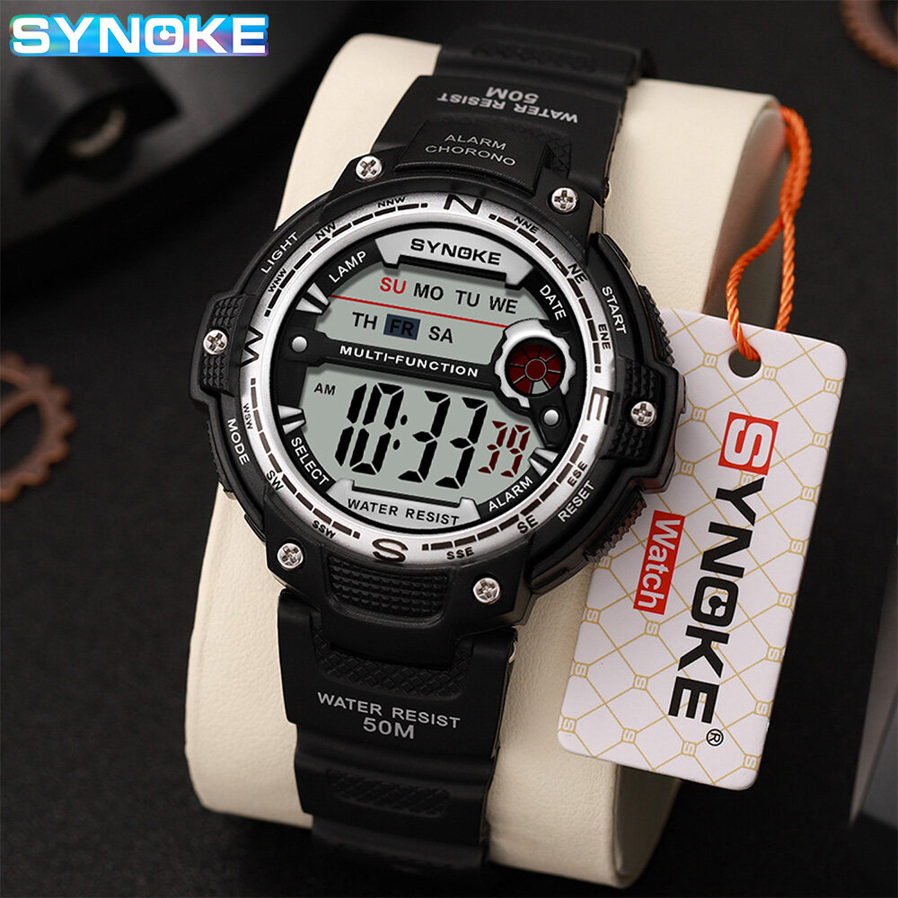 SYNOKE Men s Watch Original Sports Luxury Waterproof Alarm Clock