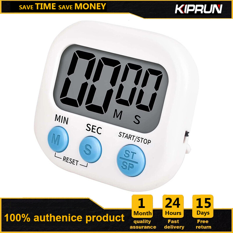 KIPRUN Kitchen Timer Large Magnetic LCD Digital Kitchen Countdown Timer Alarm with Stand White Kitchen Timer Practical Cooking Timer Alarm Clock ราคา 40 บาท*ส่งฟรี