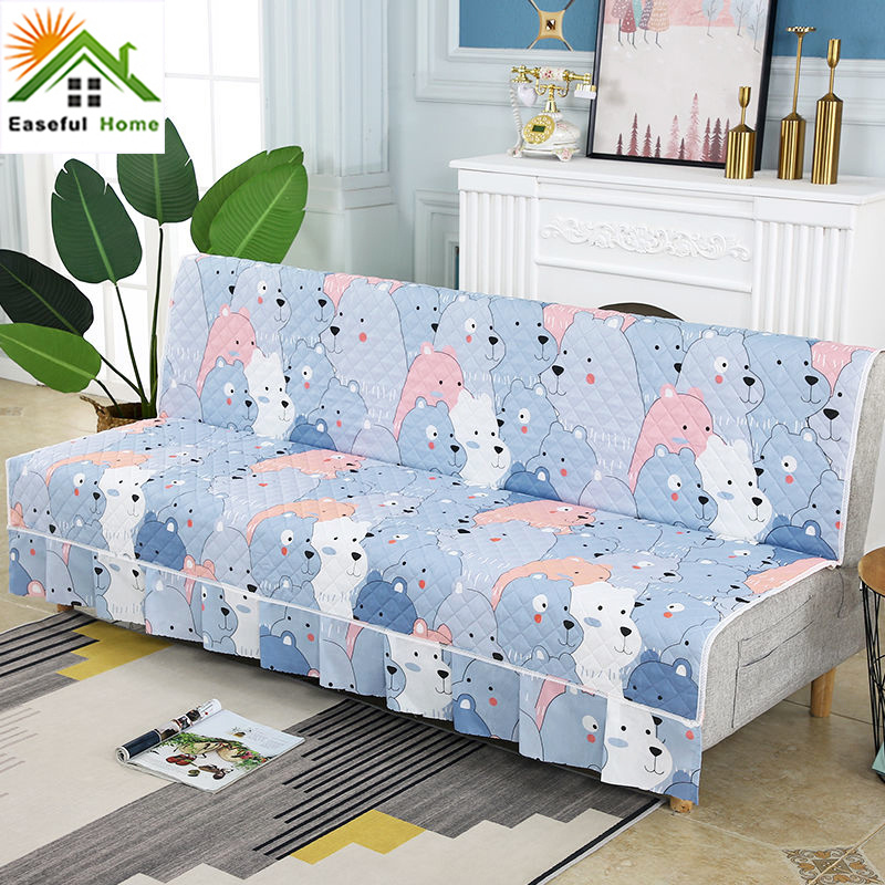 Bọc toàn bộ đệm sofa tấm phủ trải giường sofa có thể gập lại tấm phủ sofa chống trượt thông dụng bốn mùa sử dụng kép đơn giản không có tay vịn
