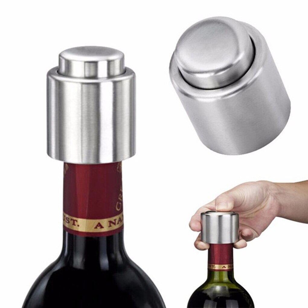 1PC Stainless Steel Wine Bottle Stopper Vacuum Sealer Bar Cocktail Bottle Cover Champagne Sealer Bar Kitchen Tools