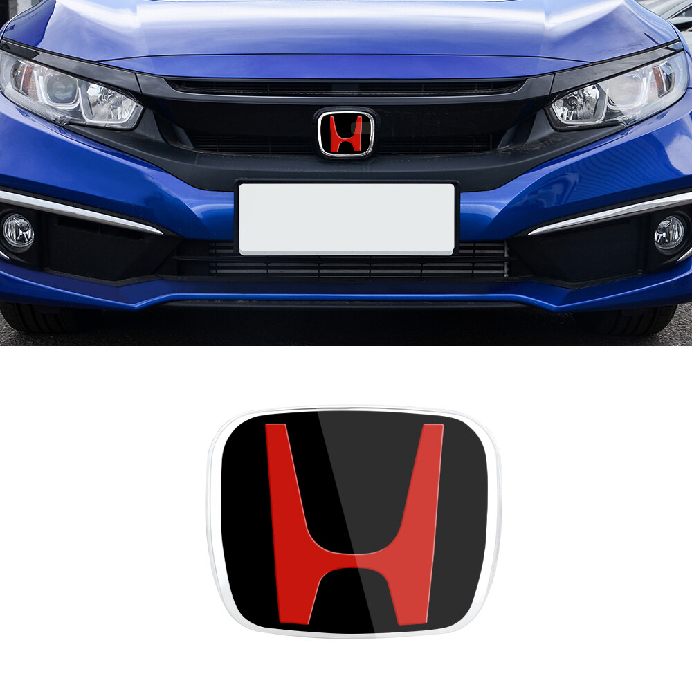 Senzeal Car Emblem Trunk Front H Logo Trim Black For Honda 10th Gen Civic 2016 2017 2018 2019 Lazada Singapore