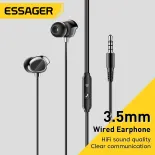 ESSAGER Tai Nghe Âm Trầm Âm Thanh Nổi In-Ear3.5mm Tai Nghe Nhét Tai Có Mic Cho Xiaomi Samsung Huawei