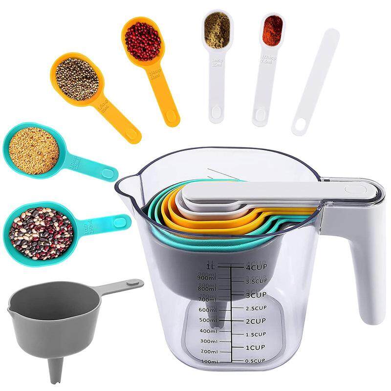 Gambar Stackable Measuring Cup Set Durable Measuring Cup Set 9Pack Measuring Cup Set Stackable Small Measuring Spoons Set Durable Plastic Measuring Jugs Sets