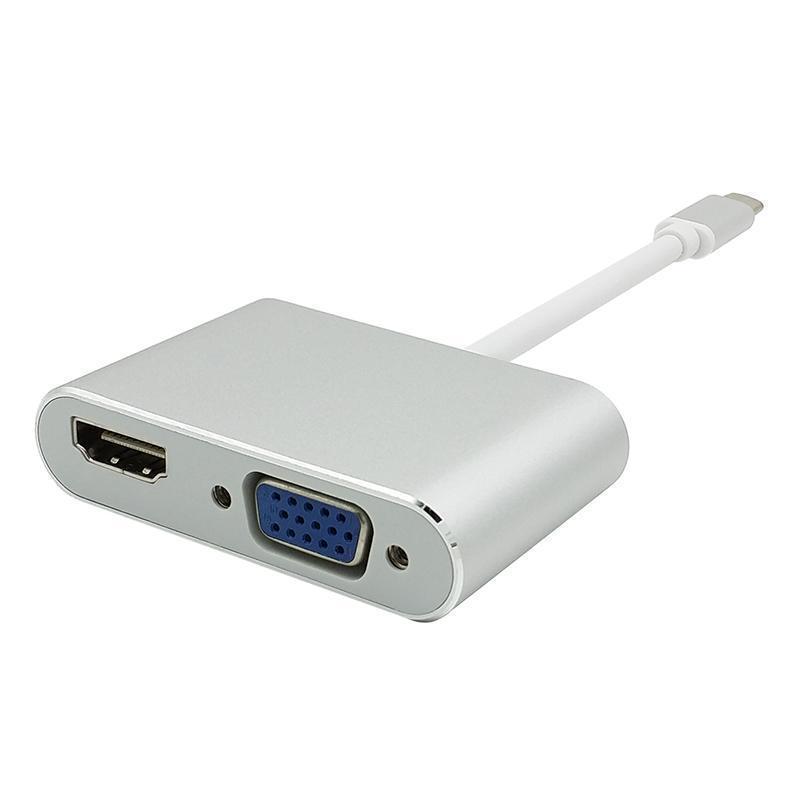 USB Type C to HDMI & VGA Adapter USB-C Support 4K*2K 1080P 16 USB C to HDMI 4K VGA 1080P Type C to HDMI VGA Adapter USB-C Support 4K2K 1080P for Macbook Google Pixel Type-c to HDMI VGA (4)