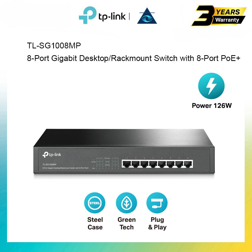 with TL-SG1008MP | 8-Port Switch Desktop/Rackmount TP-Link Lazada 8-Port PoE+ Gigabit