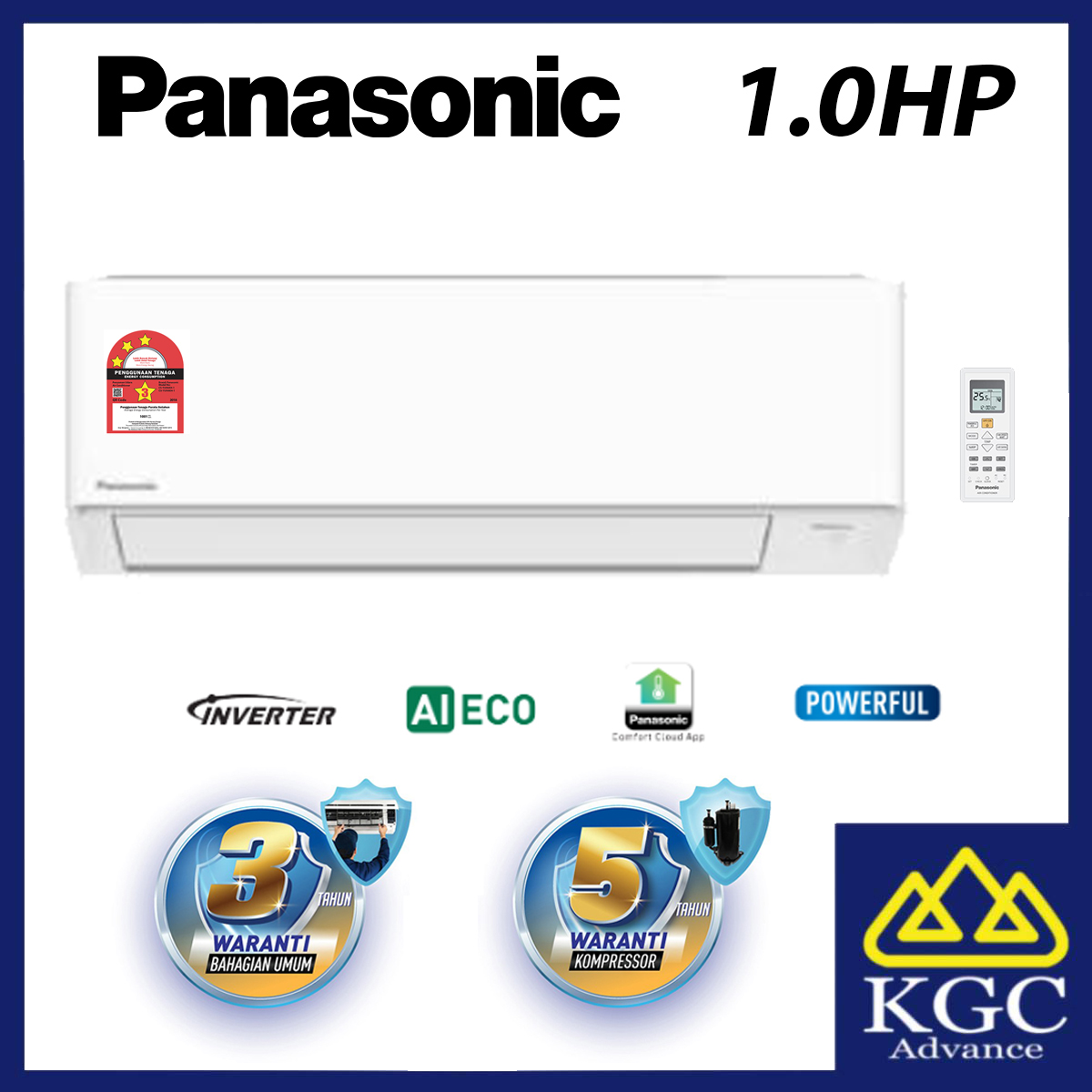 Panasonic 1HP/1.5HP/2HP/2.5HP Eco Inverter YU Series Air Conditioner CS-YU9AKH-1 / CS-YU12AKH-1 / CS-YU18AKH-1 / CS-YU24AKH-1 [Extra General Warranty]
