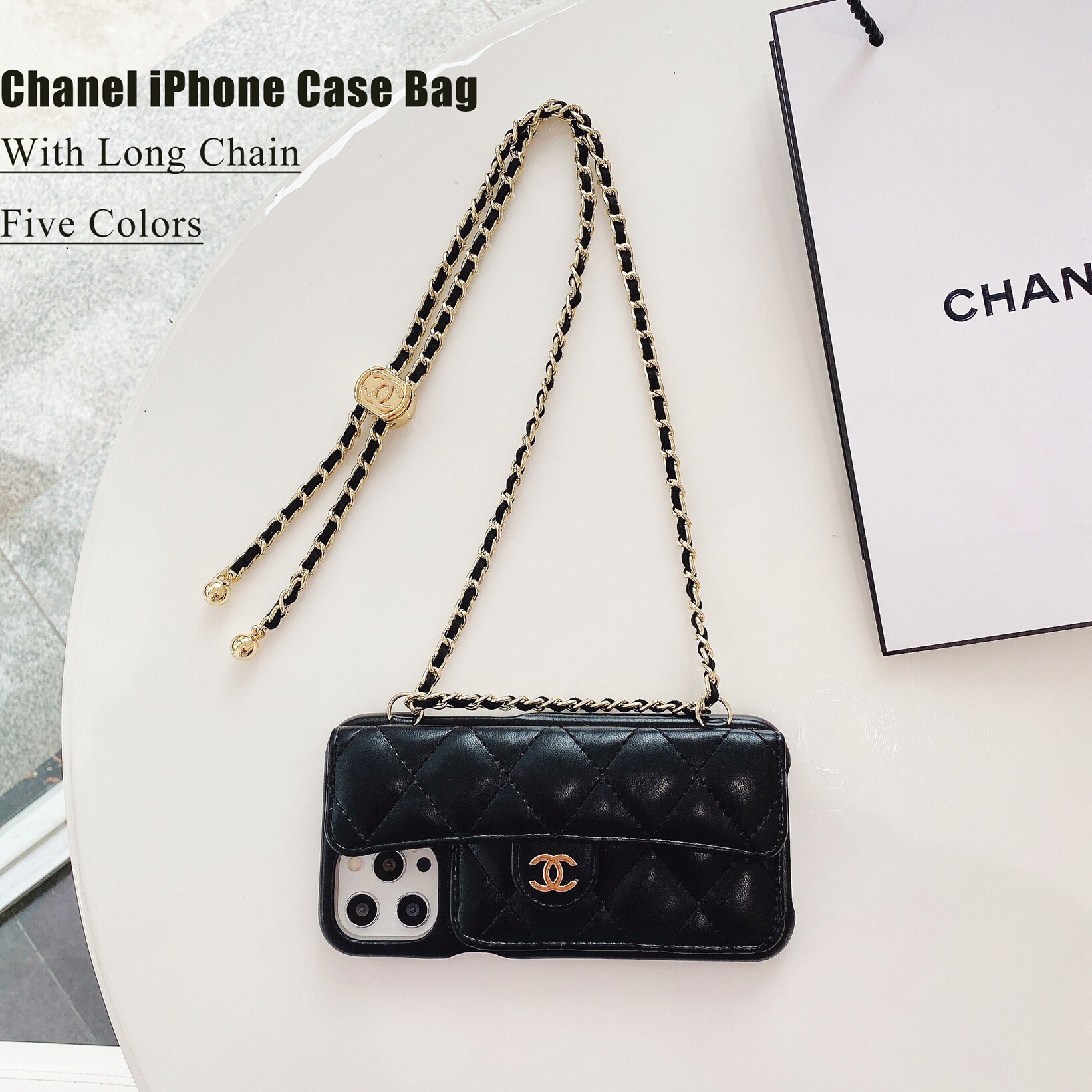 Luxury Fashion Brand Iphone Case With Long Chain For Iphone13 13promax 12 Promax Iphone11 Xr Xs Iphone7 Iphone8 Plus Ins Popular Portable Sling Iphone Protective Cover With Card Holder Lazada Ph