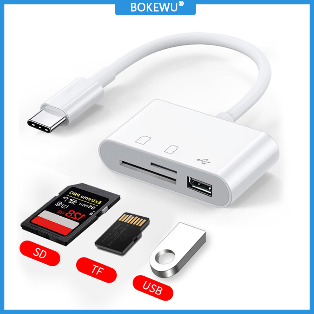 Bokewu bộ chuyển đổi micro usb type c đầu đọc thẻ tf sd usb bộ chuyển đổi thẻ nhớ usb-c