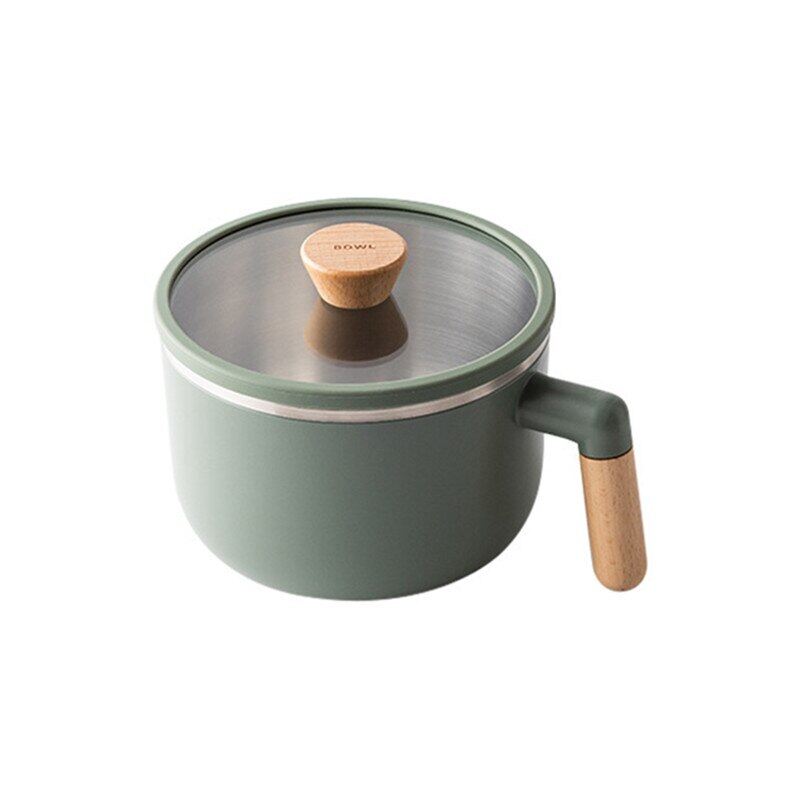 Gambar Stainless Steel Heat Resistant Bowl Kitchen Large Soup Noodle Rice Bowl Fruit Salad Food Container Bowl With Lid Tableware