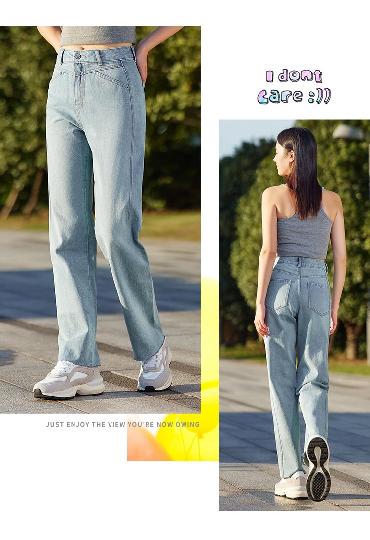Semir Jeans Damskie Cool Valiant Wind Dragged Spodnie Retro 2024 Spring New Cover Meat Thin Raw Edge Proste spodnie rekreacyjne