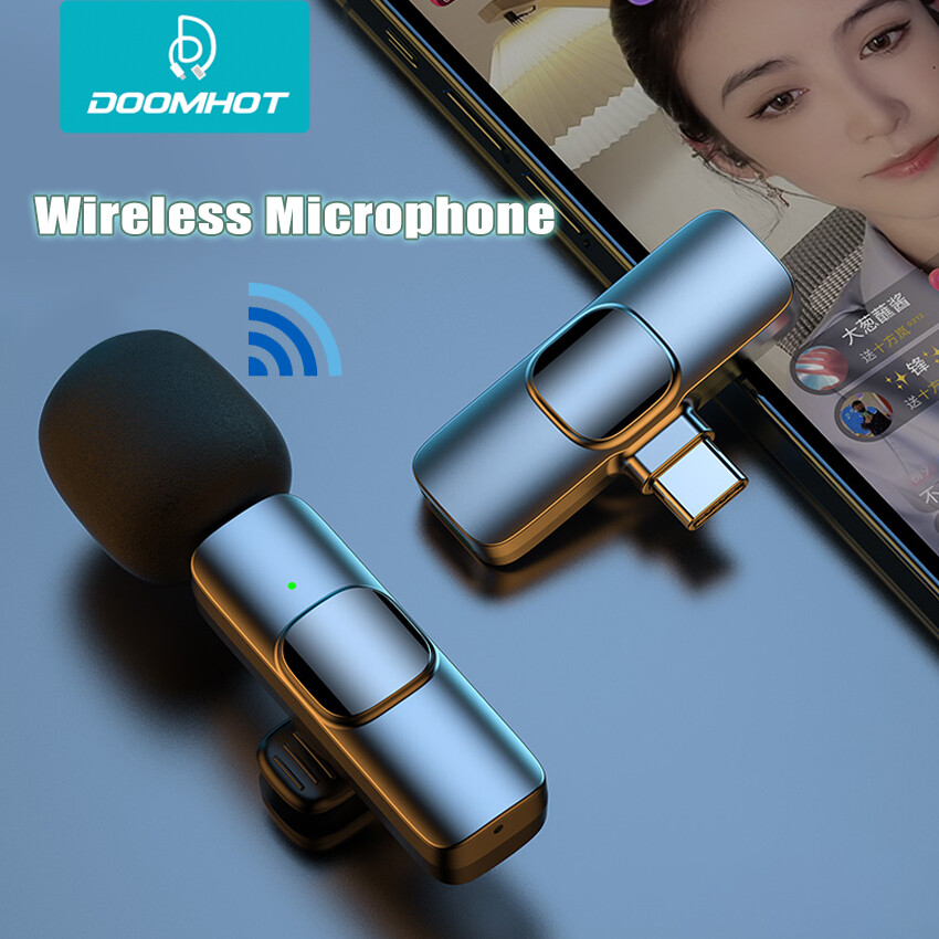 DoomHot Micro Không Dây Micro Lavalier Ve Áo Chuyên Nghiệp Mới Micro Ghi Âm Video Âm Thanh Di Động Micro Mini Loại Bỏ Tiếng Ồn Ve Áo Cho YouTube Facebook Vlogger Phỏng Vấn Tự Động Đồng Bộ Hóa