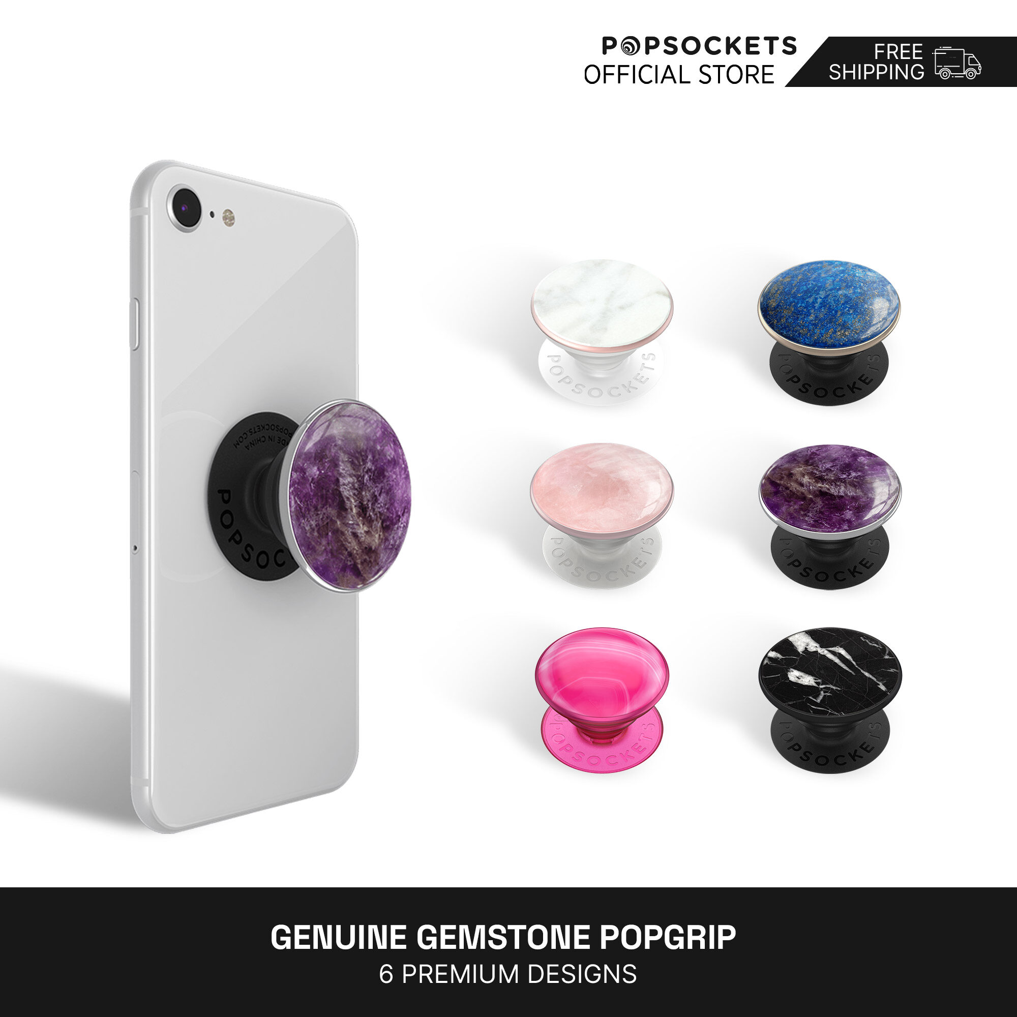 Popsockets genuine gemstone popgrip | giá đỡ nhẫn giữ điện thoại iring tốt nhất | giá đỡ điện thoại để bàn và trong ô tô | giá đỡ và tay cầm cho mọi hãng máy điện thoại