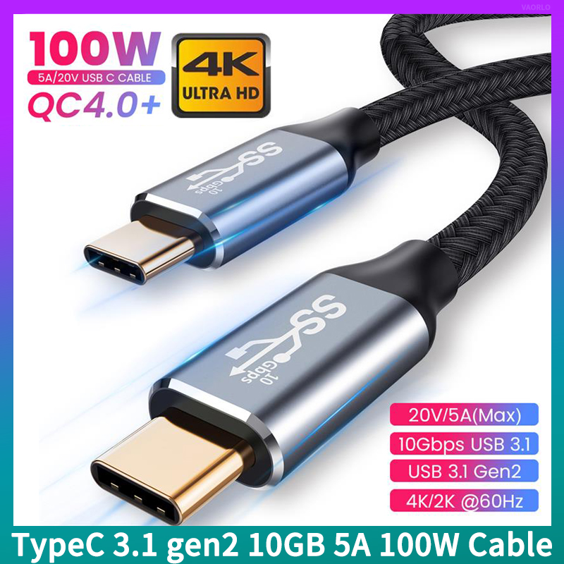 Disour gốc 5a 100w usb3.1 gen2 10gb dữ liệu nhanh chóng cáp sạc type-c3.1 pd typec để typec siêu 10gbps tốc độ cao chuyển e-marker chip 4k chiếu hd cho samsung huawei macbook máy tính xách tay máy tính bảng tv ổ cứng dây sạc